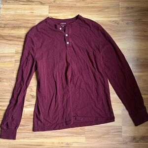 J. Crew Maroon Long Sleeve Henley